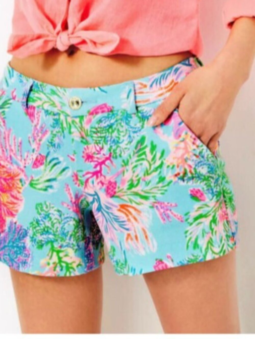 Lilly Pulitzer Callahan Knit Shorts 6 Celestial Blue Cay To My Heart